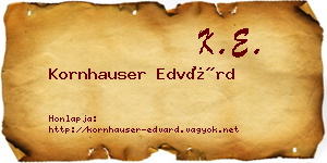 Kornhauser Edvárd névjegykártya